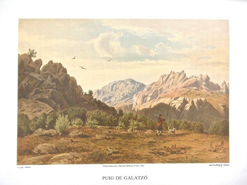 Grabado del Puig Galatzó del Die Balearen