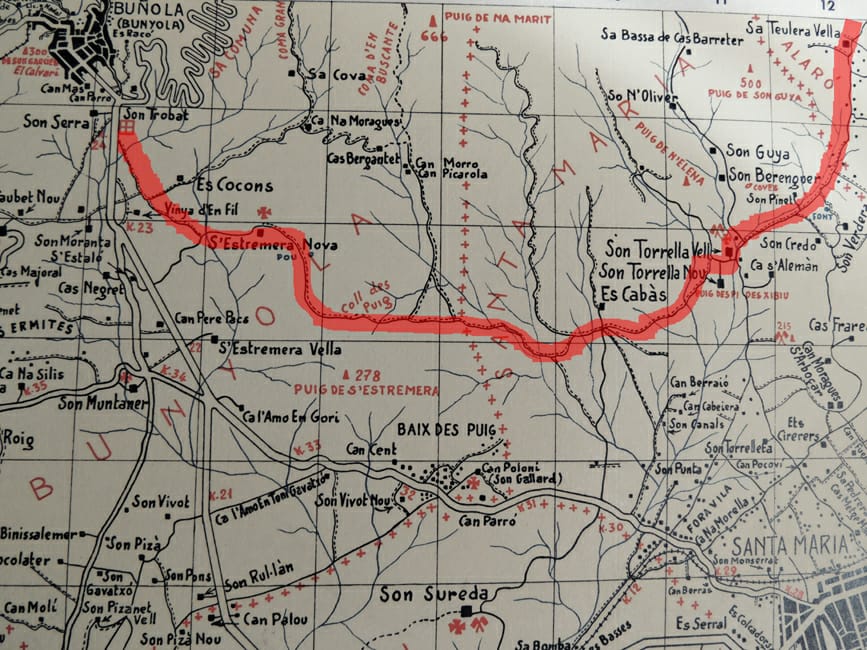 Mapa camí des Cabàs